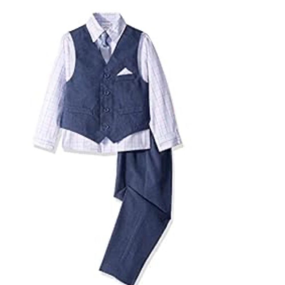 Kids Navy Blue 4 piece suit
